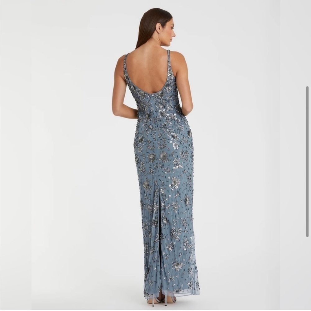 Mac Duggal 5477 Floral Embellished Scoop Neck Evening Gown - Picture 3 of 12